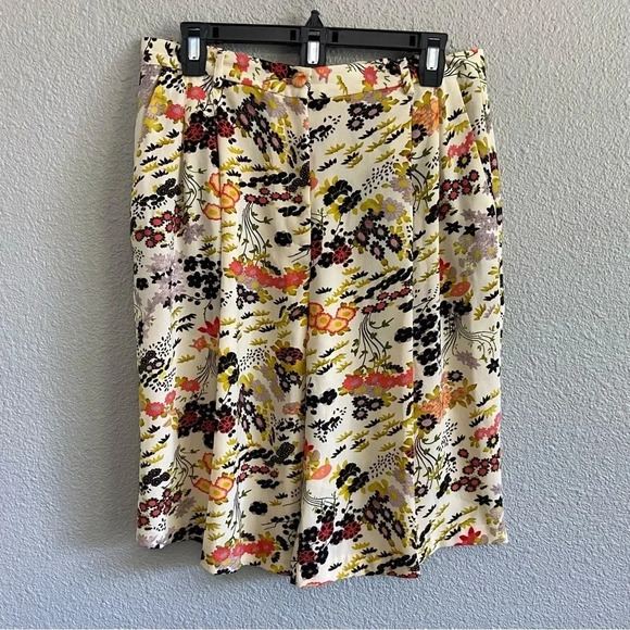 Topshop Idol Cream Floral Bloom Print City Wide Leg Size 8 Knee Length‎ - Picture 3 of 9